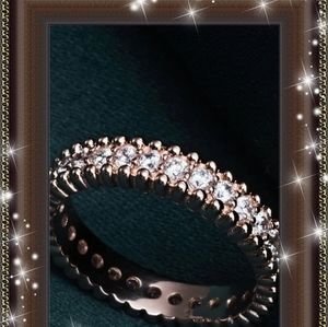 $235 Rose gold white zirconia ring 7